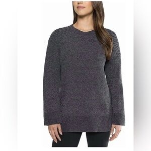 Matty M Ladies' Chenille Tunic Sweater, Crewneck, Ribbed Cuffs andGray, Medium